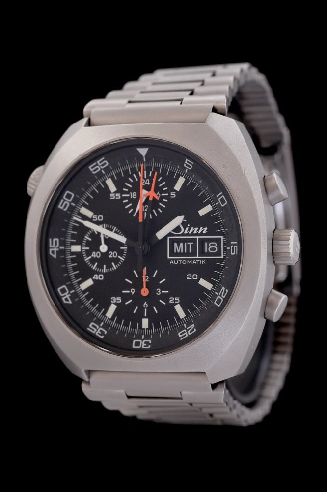Sinn 142 D1 Weltraumchronograph - FS Edelstahlband - Lemania 5100 - Jahr: ca. 2000 - Automatik - 43mm - Top! - Premium Luxusuhr - Bild 1
