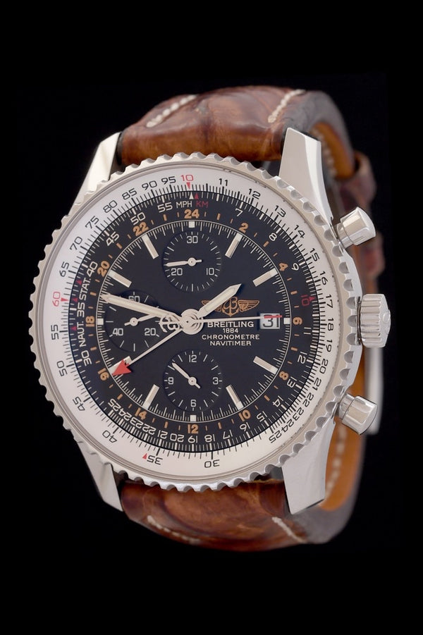Breitling Navitimer World GMT Chronograph - A24322 - Edelstahl - Box/Deutsche Papiere - Jahr: 2011 - Automatik - 46mm - Premium Luxusuhr - Bild 1
