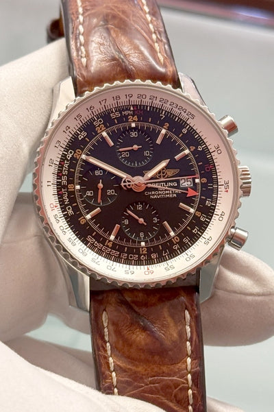 Breitling Navitimer World GMT Chronograph - A24322 - Edelstahl - Box/Deutsche Papiere - Jahr: 2011 - Automatik - 46mm - Premium Luxusuhr - Bild 7