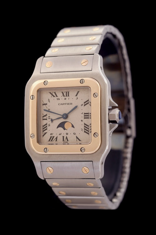 Cartier Santos Galbée Mondphase - 119901 - Edelstahl/Gelbgold - Jahr: 12/1989 - Quarz - Top Preis! - Premium Luxusuhr - Bild 1