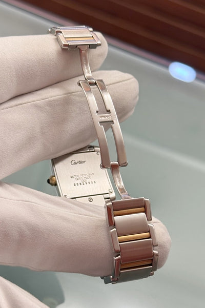 Cartier Tank Française - 2301 - Stahl/Gelbgold - Hausbox/Echtheitszertifikat - Jahr: 1995-1999 - Quarz - Premium Luxusuhr - Bild 4