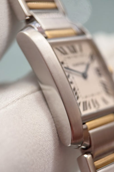 Cartier Tank Française - 2301 - Stahl/Gelbgold - Hausbox/Echtheitszertifikat - Jahr: 1995-1999 - Quarz - Premium Luxusuhr - Bild 7