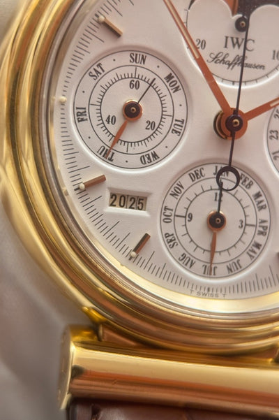 IWC Da Vinci Perpetual Calendar - IW3750 - 18 Karat Gelbgold - IWC Box + Papiere - Jahr: 1992 - Automatik - 39mm - Servicebeleg! - Premium Luxusuhr - Bild 12