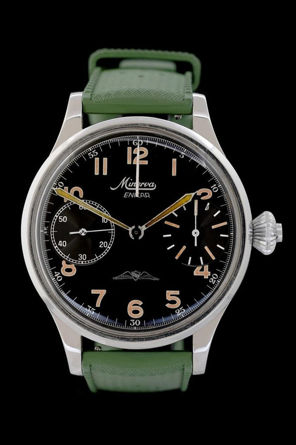Minerva Enicar AOPA Military Classic Chronograph Monopusher - Handaufzug - 45 mm - Kaliber 817 CH - Jahr: 1960-1965 - Premium Luxusuhr - Bild 1