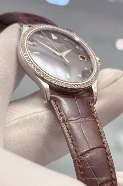 Patek Phillippe Calatrava + PP. Manschettenknöpfe - 5297G - Weissgold/Diamanten - Box &amp; Papiere - Jahr: 11/2021 - 38mm - Set!!! - Premium Luxusuhr - Bild 12
