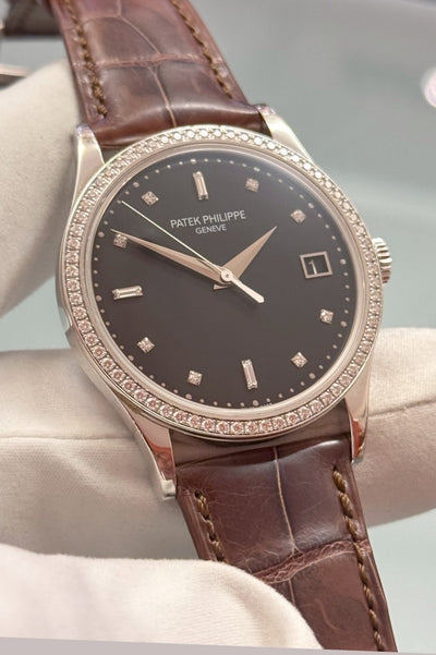Patek Phillippe Calatrava + PP. Manschettenknöpfe - 5297G - Weissgold/Diamanten - Box &amp; Papiere - Jahr: 11/2021 - 38mm - Set!!! - Premium Luxusuhr - Bild 7