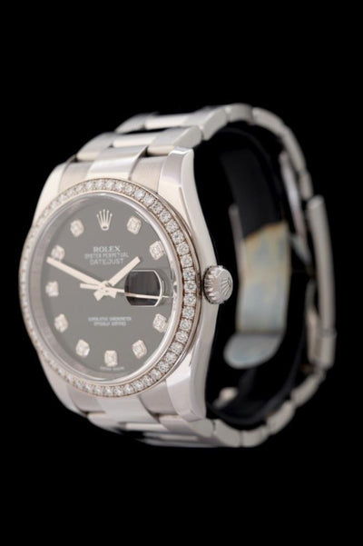 Rolex Datejust 36 - Ref. 116244 - Box &amp; Papiere - Factory Diamanten Lünette &amp; Zifferblatt - Edelstahl - Automatik - Jahr: 2014 - Premium Luxusuhr - Bild 2