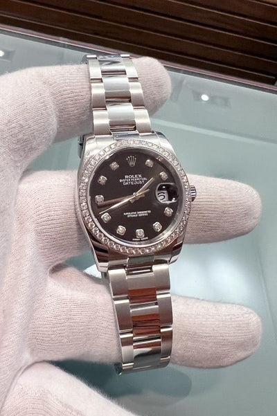 Rolex Datejust 36 - Ref. 116244 - Box &amp; Papiere - Factory Diamanten Lünette &amp; Zifferblatt - Edelstahl - Automatik - Jahr: 2014 - Premium Luxusuhr - Bild 4