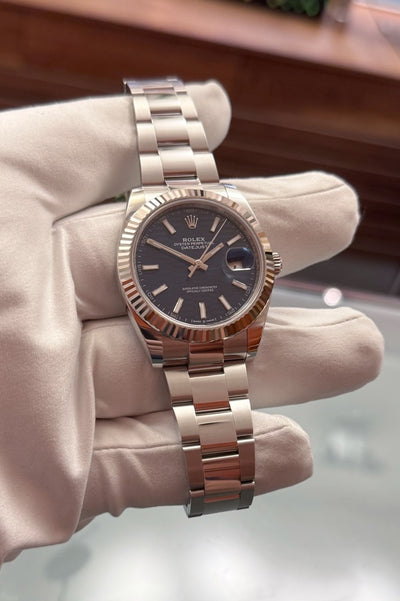 Rolex Datejust 41 Blue Faltet Motif Dial - 126334 - Edelstahl/Weissgold - Box/Papiere - LC100 - Jahr: 08/2023 - Neu &amp; Verklebt! - Premium Luxusuhr - Bild 12