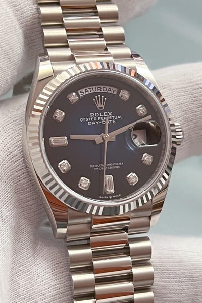Rolex Day-Date 36 - Ref. 128239 - Box &amp; Papiere - 18k Weißgold - Automatik - &quot;Ombre&quot; Zifferblatt - Jahr: 2022 - Neu! - Premium Luxusuhr - Bild 2