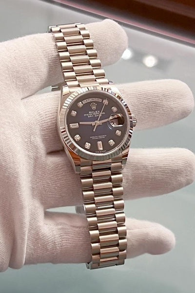 Rolex Day-Date 36 - Ref. 128239 - Box &amp; Papiere - 18k Weißgold - Automatik - &quot;Ombre&quot; Zifferblatt - Jahr: 2022 - Neu! - Premium Luxusuhr - Bild 8