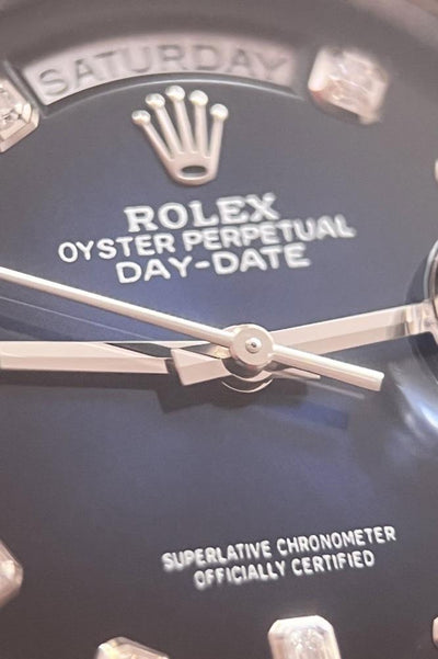 Rolex Day-Date 36 - Ref. 128239 - Box &amp; Papiere - 18k Weißgold - Automatik - &quot;Ombre&quot; Zifferblatt - Jahr: 2022 - Neu! - Premium Luxusuhr - Bild 9