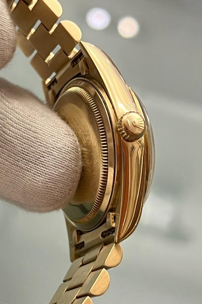 Rolex Day-Date 36 Borke - Ref. 18078 - 18 Karat Gelbgold - MOP Zifferblatt - Diamant Indizes - Jahr: 1986/1987 - Selten! - Premium Luxusuhr - Bild 10