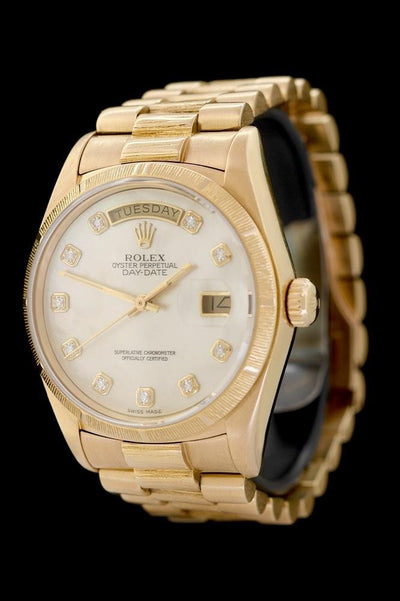 Rolex Day-Date 36 Borke - Ref. 18078 - 18 Karat Gelbgold - MOP Zifferblatt - Diamant Indizes - Jahr: 1986/1987 - Selten! - Premium Luxusuhr - Bild 2