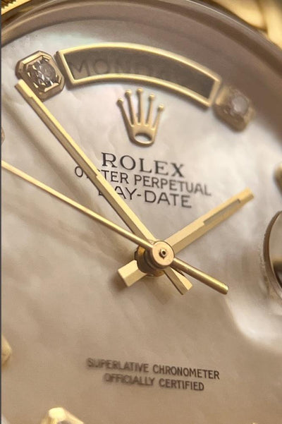 Rolex Day-Date 36 Borke - Ref. 18078 - 18 Karat Gelbgold - MOP Zifferblatt - Diamant Indizes - Jahr: 1986/1987 - Selten! - Premium Luxusuhr - Bild 3