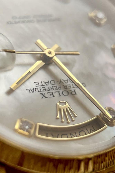 Rolex Day-Date 36 Borke - Ref. 18078 - 18 Karat Gelbgold - MOP Zifferblatt - Diamant Indizes - Jahr: 1986/1987 - Selten! - Premium Luxusuhr - Bild 6