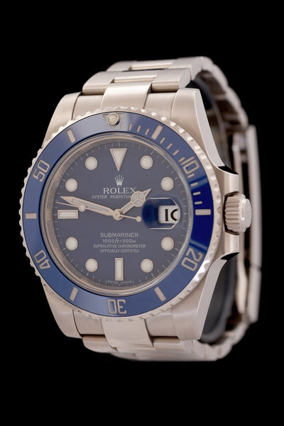 Rolex Submariner Date &quot;Smurf&quot; - 116619LB - Weissgold - Box + Papiere - Jahr: 03/2009 - Top Zustand! - Premium Luxusuhr - Bild 1