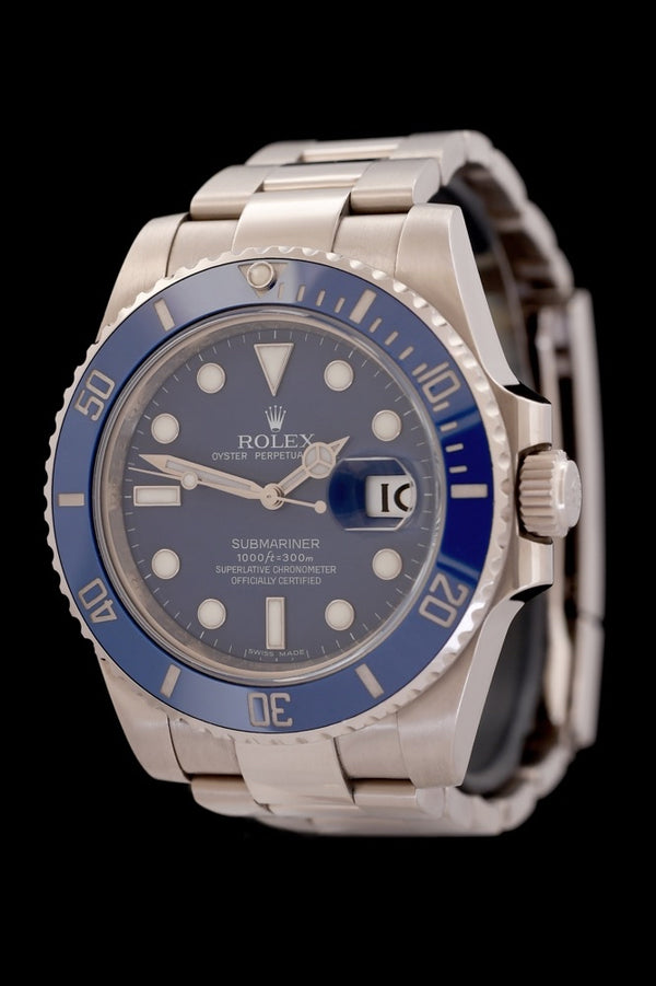Rolex Submariner Date &quot;Smurf&quot; - 116619LB - Weissgold - Box + Papiere - Jahr: 03/2009 - Top Zustand! - Premium Luxusuhr - Bild 1