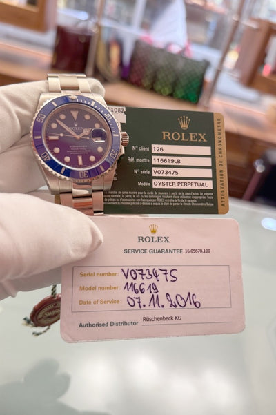 Rolex Submariner Date &quot;Smurf&quot; - 116619LB - Weissgold - Box + Papiere - Jahr: 03/2009 - Top Zustand! - Premium Luxusuhr - Bild 12