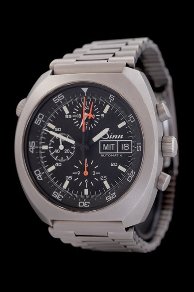 Sinn 142 D1 Weltraumchronograph - FS Edelstahlband - Lemania 5100 - Jahr: ca. 2000 - Automatik - 43mm - Top! - Premium Luxusuhr - Bild 1