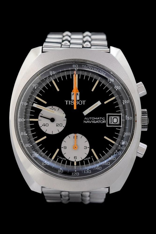 Tissot Navigator Automatic Chronograph - Ref. 45501 - Edelstahl - Automatik - Lemania 1341 - Dugena Edelstahlband - Jahr: ca. 1975 - Premium Luxusuhr - Bild 1