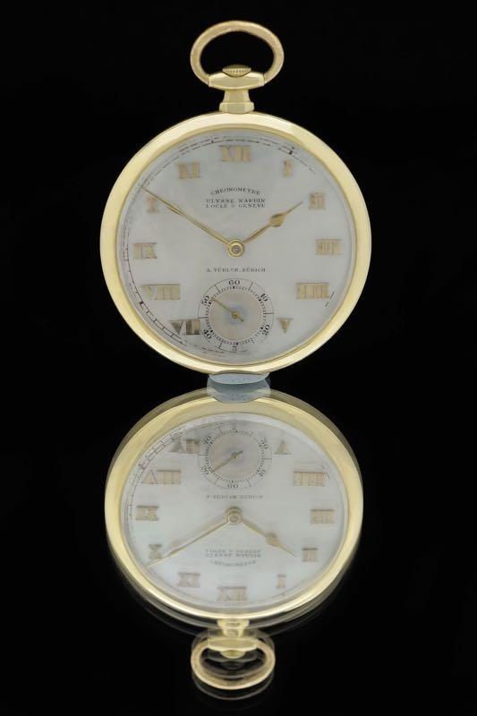 Ulysee Nardin - Chronometre - Taschenuhr - Perlmuttzifferblatt - 18. Karat Gelbgold - Bj. 1965 - Premium Luxusuhr - Bild 1